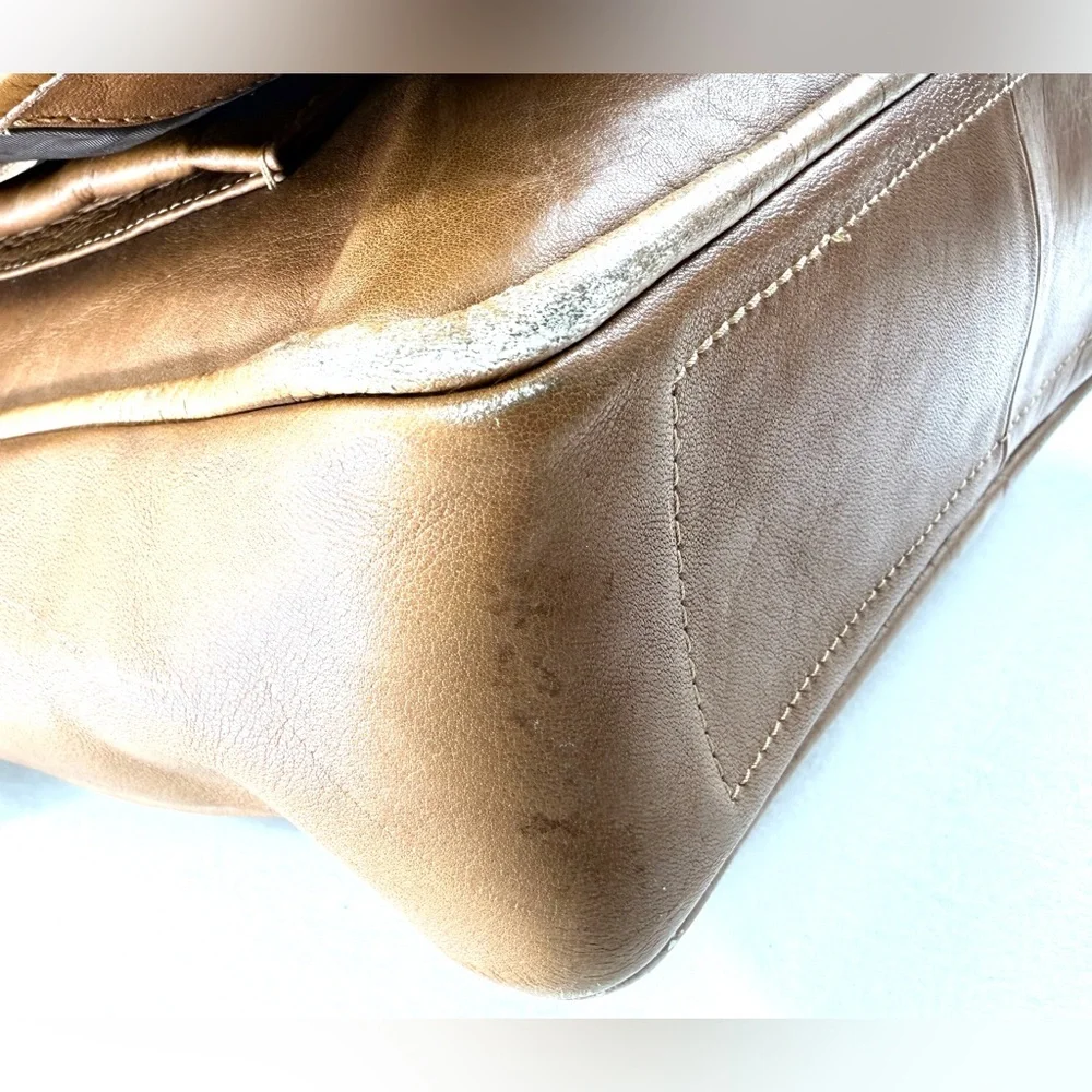 Vintage Puro Cuero Leather Ranch Brown Leather Messenger Crossbody Bag Sling